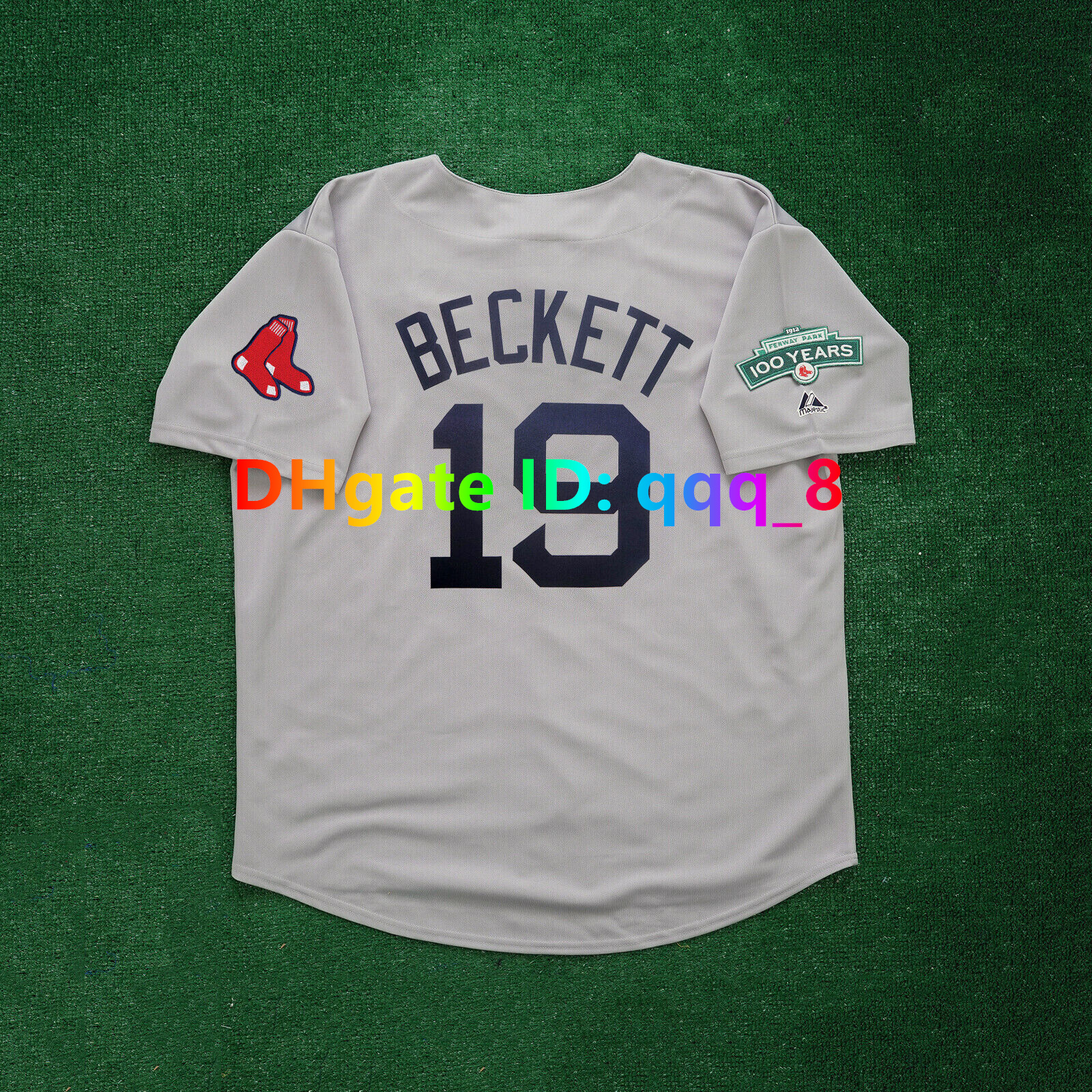 David 34 Ortiz Dustin Pedroia Josh Beckett 2012 Fenway Park 100TH Patch Red Sox Baseball Jersey Jason Varitek JD Drew Tim Wakefield Jon Lester Grey S-