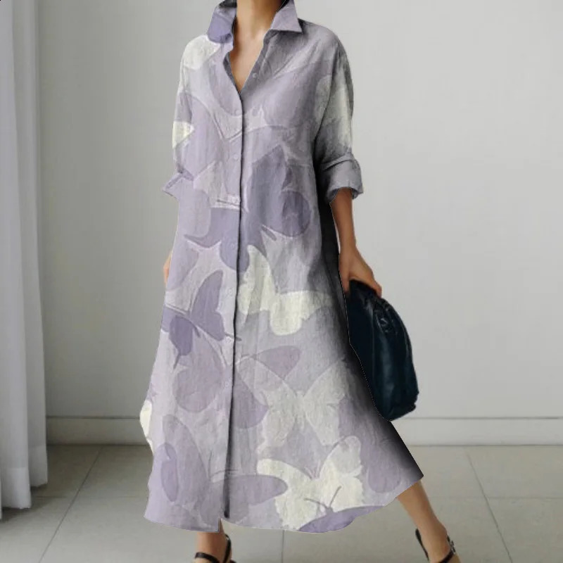 Summer Women Long sleeve Shirt Dress Breathable Fabric Soft Smooth Fashion 2024 Latest 240816