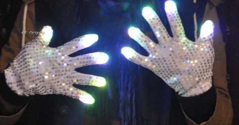 LED Sequin White Rave Flashing Gloves Glow Light Up Finger Tip Lighting Glove Birthday Gift Luminous Costumes Wedding Festival Y240817