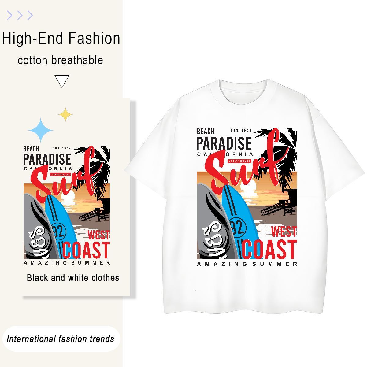 5A Woman Tshirt 100% Cotton 230g letter Outdoor Woman T Shirts Short Sleeve O-Neck Custom Printed Tees