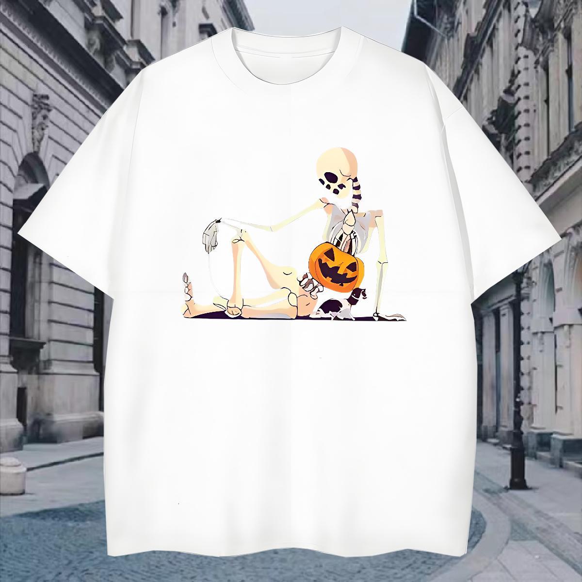 TOP Quality T-Shirts 230g 100% Cotton halloween Beach Custom Cartoon Pure Cotton Men Tshirts Fashion New Tops Shirt