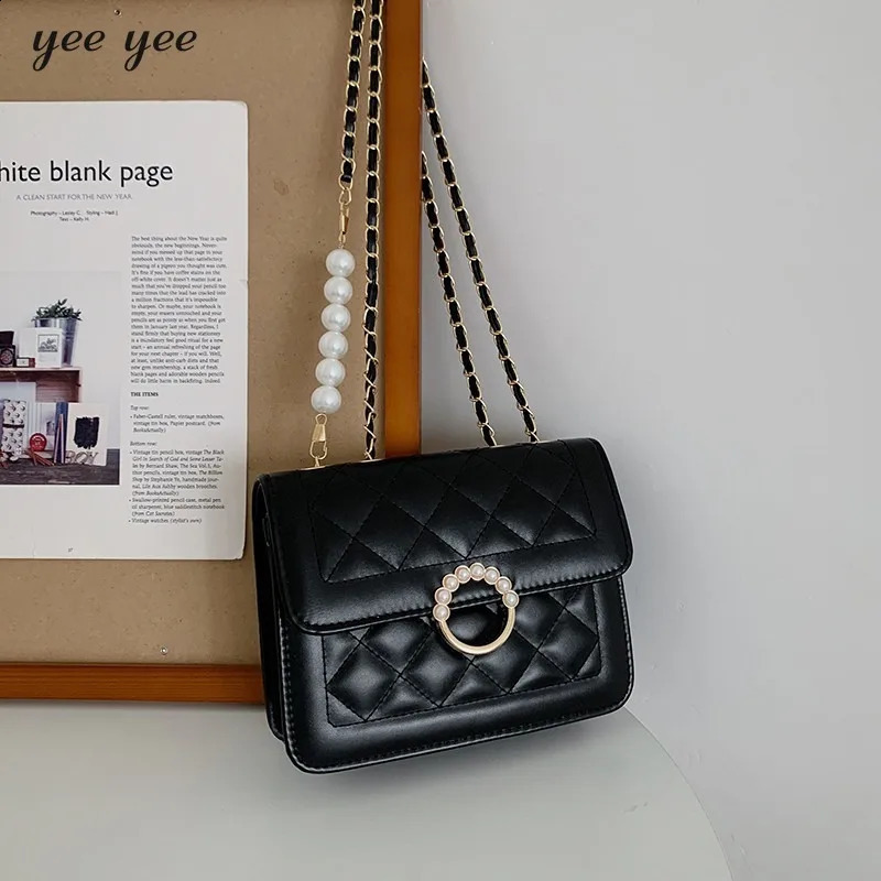 Womens Pu Leather Trend Cross Bag Fashion Diamond Mesh Shoulder White Black Travel 240817