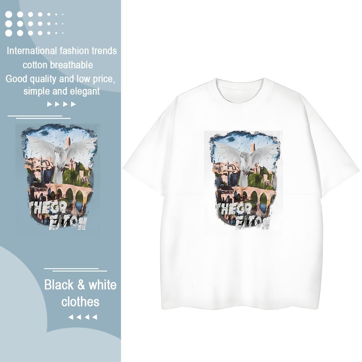 Classic T Shirts Women Crew Neck 230g 100% Cotton Womens Tshirts Graphic eagle Street Casual Designer Top Shirts