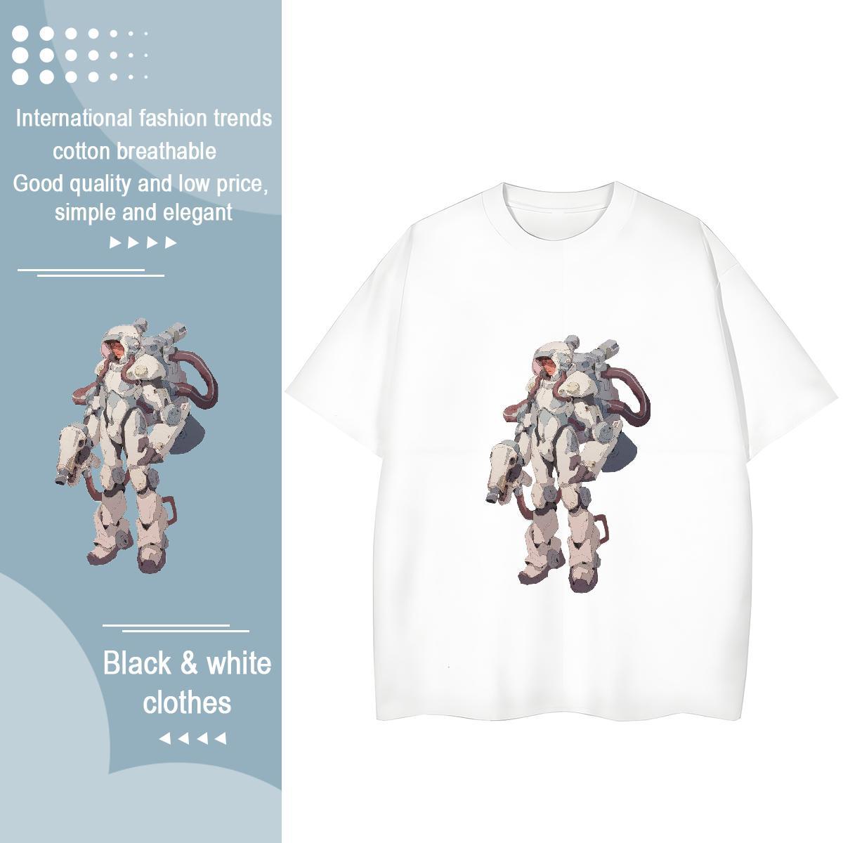 Fashion Casual T Shirts Women Breathable Soft 100% Cotton 230g Women Tshirts Graphic spaceman Hip Hop Street Designer Nice Clothings