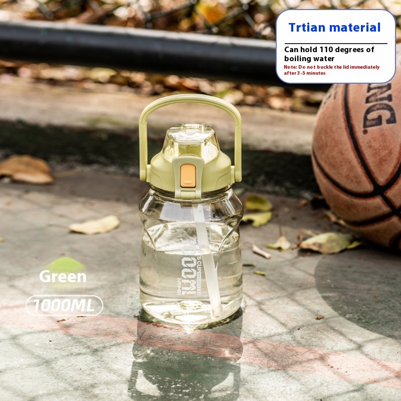 Large capacity heat-resistant super large water bottle for sports girls 2000ml summer straw cup drinking water bottle