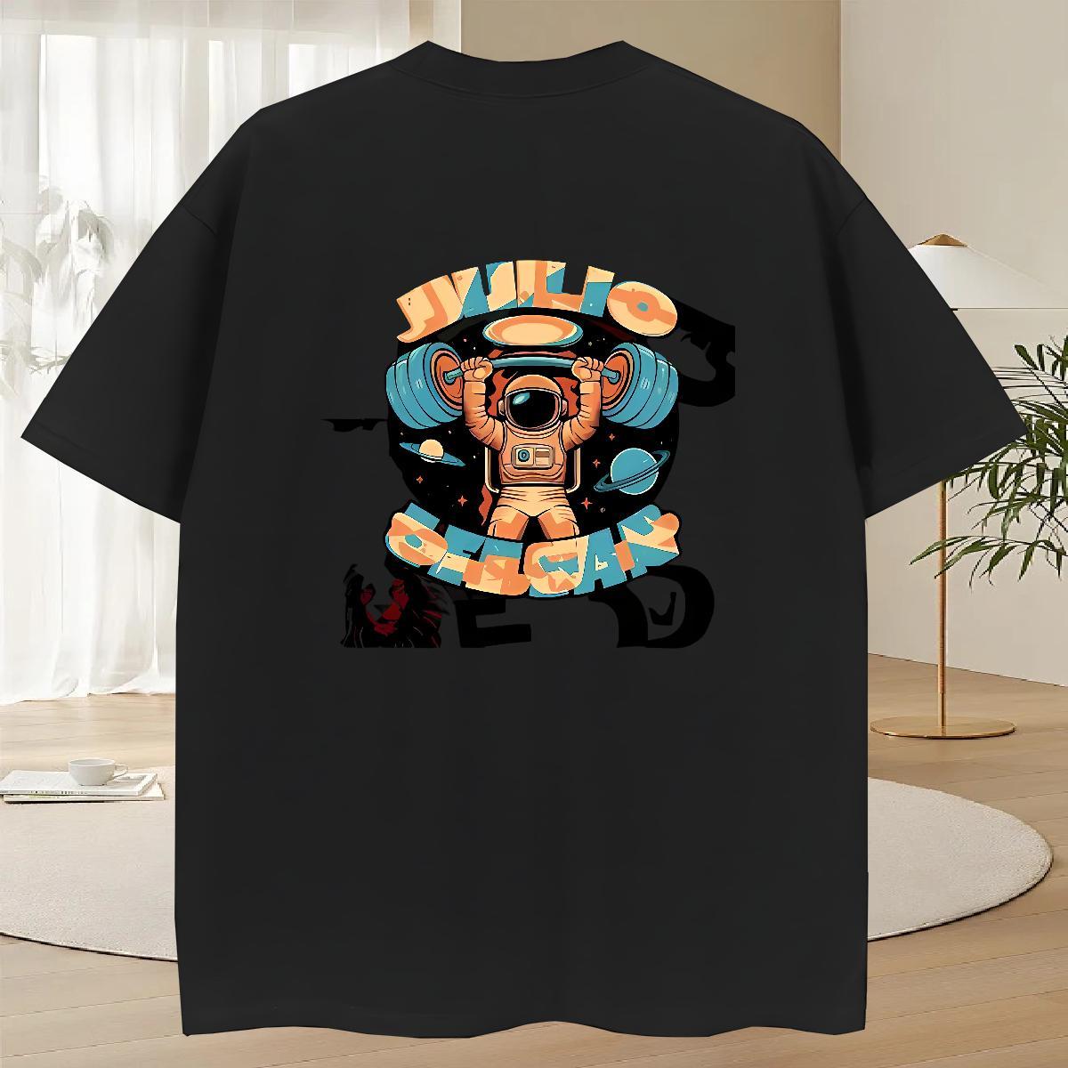 Cool Design T-Shirts 230g 100% Cotton spaceman Daily Outfit Oversized Breathable Short Sleeve Men Tees New Top Tees