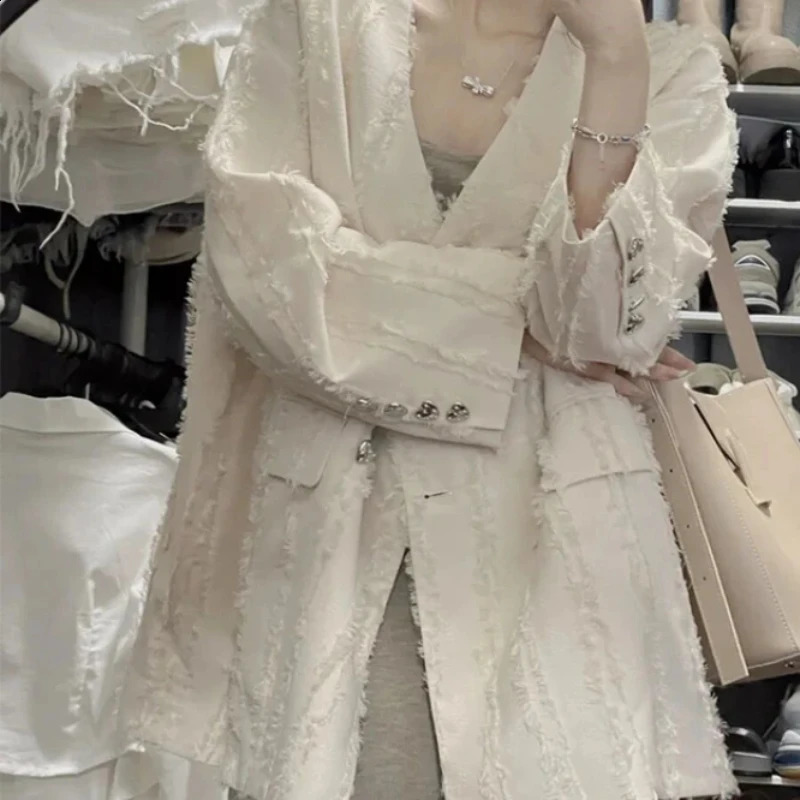 Solid Womens Blazers loose fitting outerwear offers Korean style elegant youth trend womens and jacket 240814