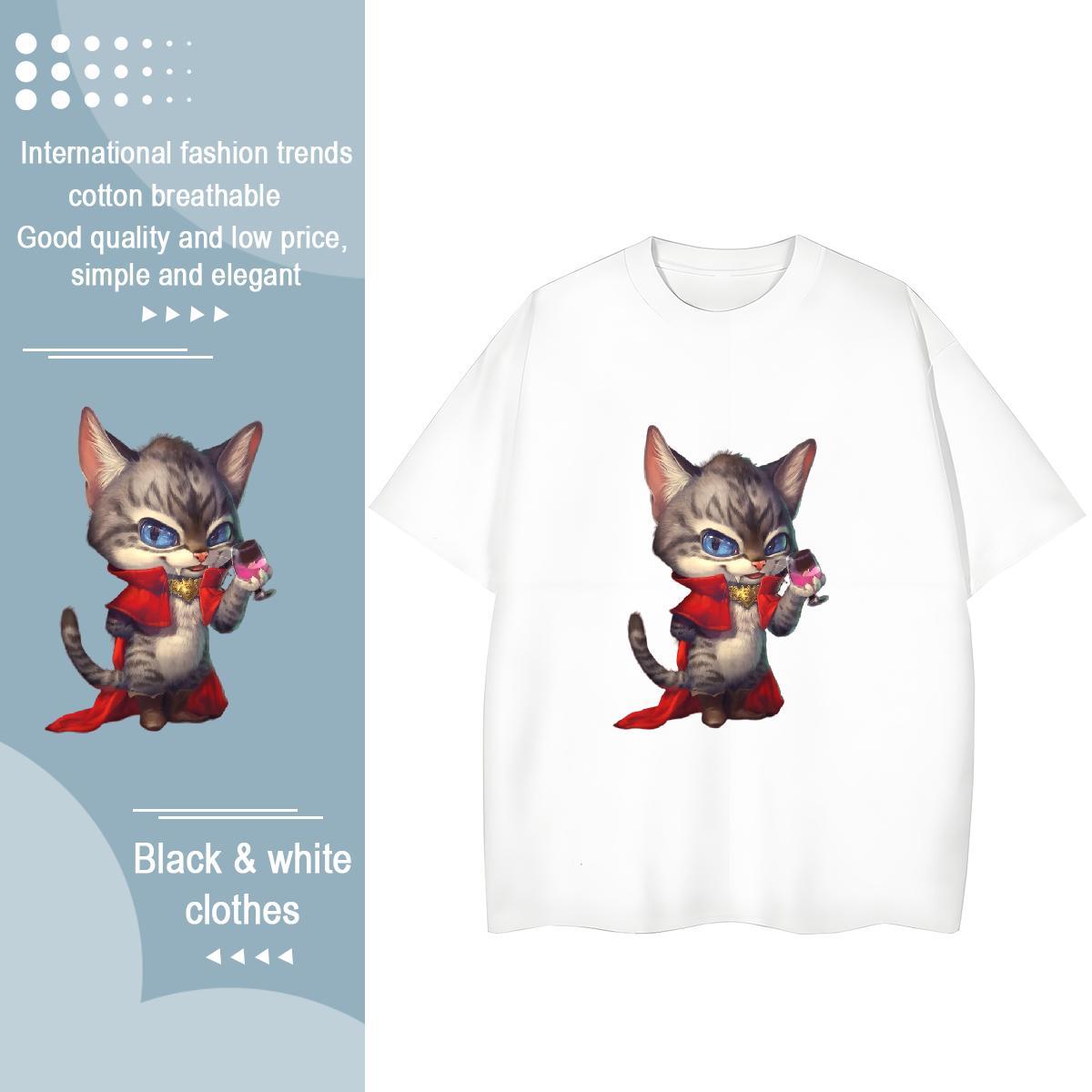 Designer Women T Shirts Crew Neck 230g 100% Cotton Couples T Shirts Plus Size Custom cat Casual Daily Wear Brand Polos