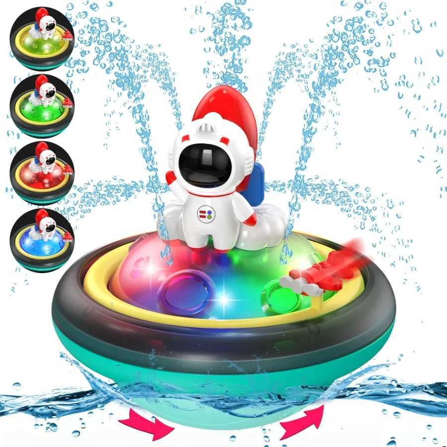 Astronaut baby bath toys Childrens spray water toys Rotate and light baby bath toysW240814