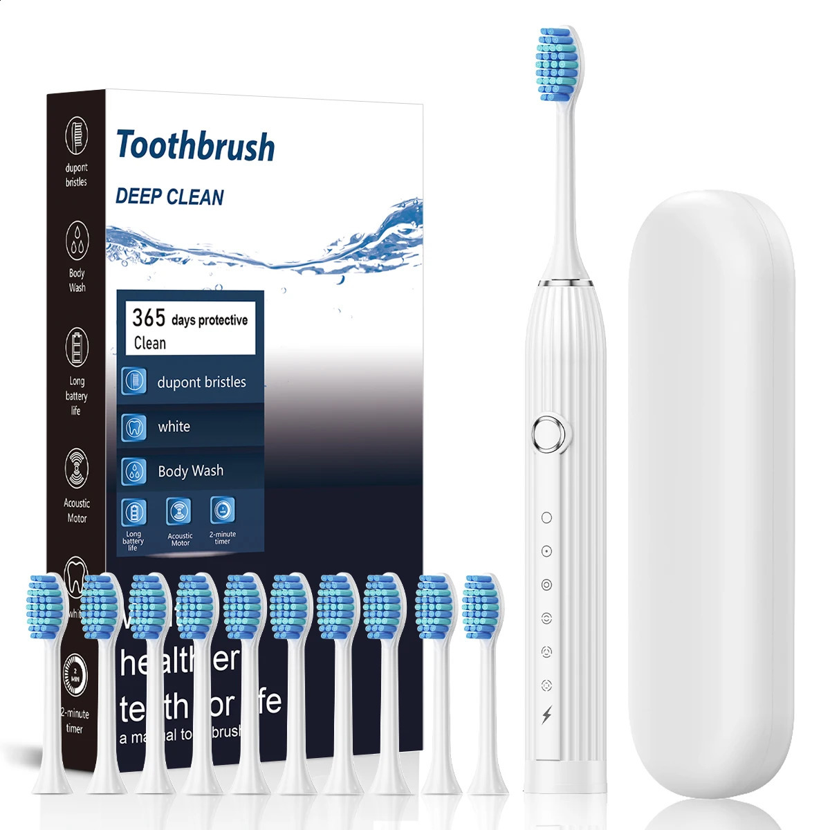 Smart electric toothbrush adult rechargeable fully automatic soft brush family combination double set cleaning toothbrush 240816 - view 3