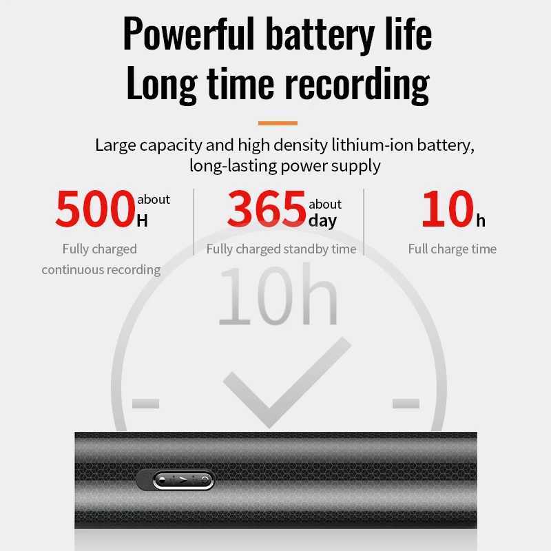 500H Small Voice Activated Recorder Espia Long Distance Audio Recording Sound Dictophone 8GB 32GB USB Flash Noise Reduction MP3 Player B240817
