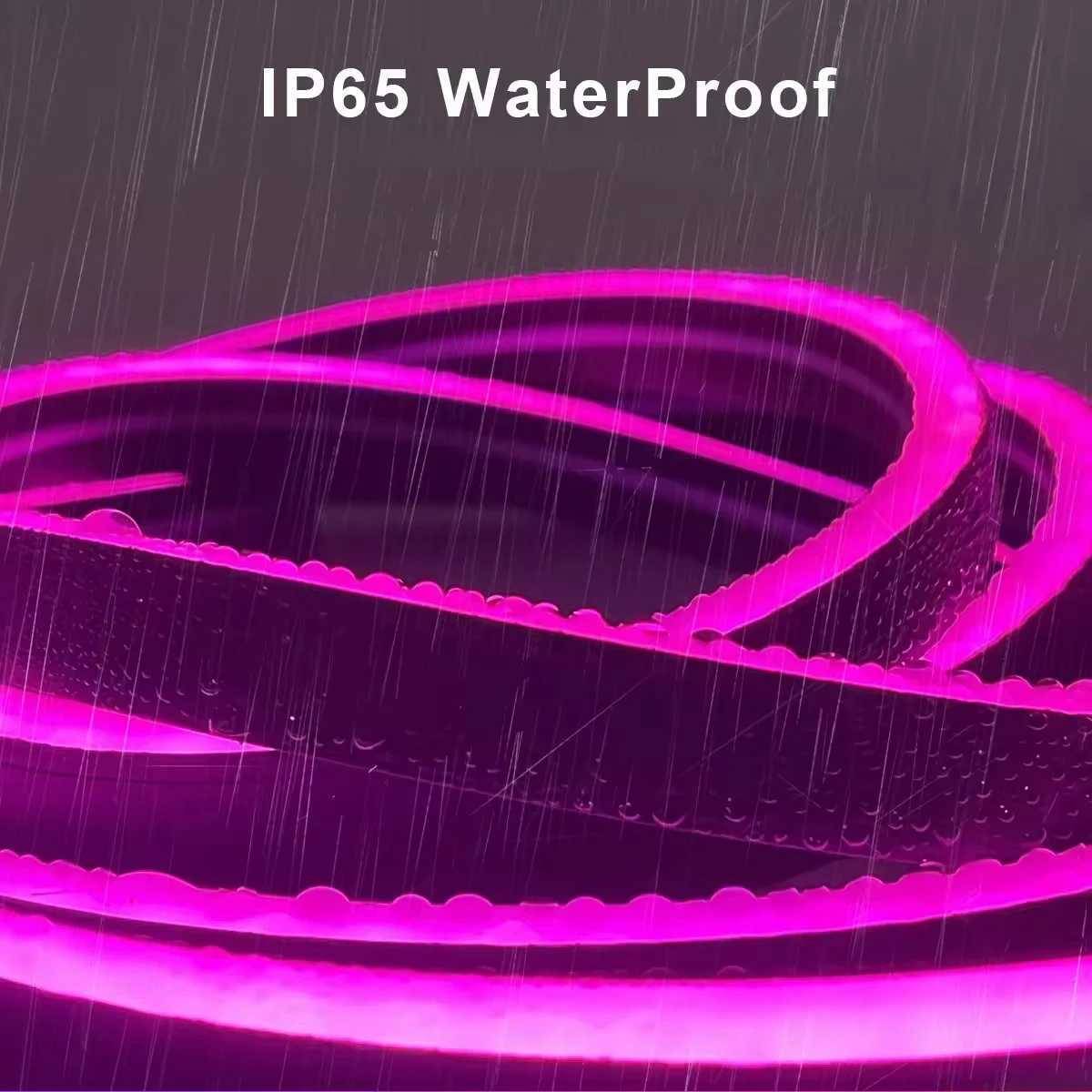 RGB neon light LED strip waterproof flexible tape neon light with 44 key remote control for home room outdoor decoration B240817