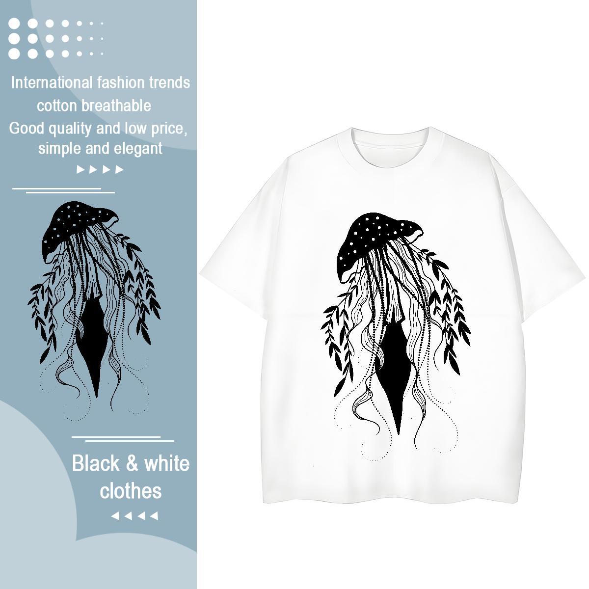 2024 Woman T Shirts Breathable Crew Neck 100% Cotton 230g Tshirt for Man Woman DIY Printed mushroom Sport Designer Nice Wear