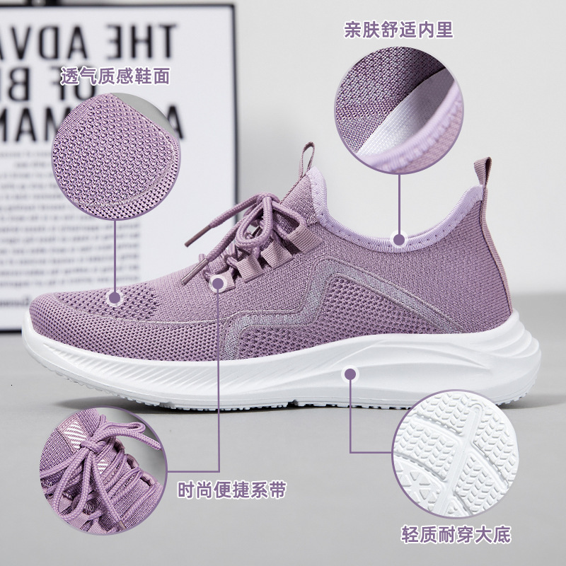 Ddmysports Women S New Autumn Style Flying Woven Sports And Leisure Women Fashionable Mother Shoes Old Beijing Cloth OUTDOOR