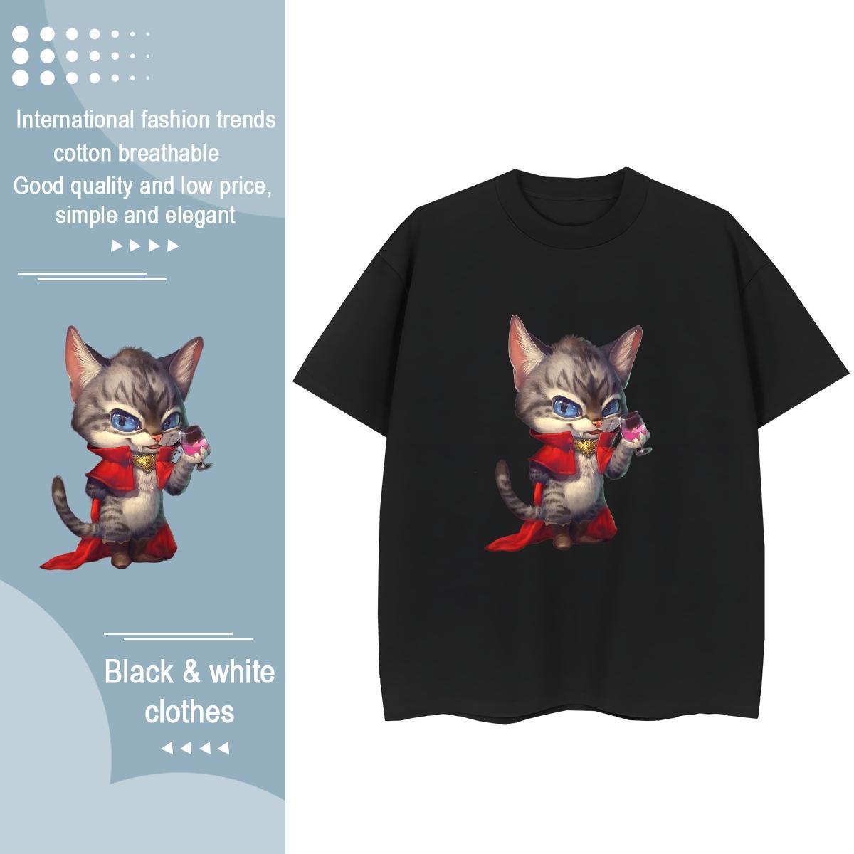 Designer Women T Shirts Crew Neck 230g 100% Cotton Couples T Shirts Plus Size Custom cat Casual Daily Wear Brand Polos