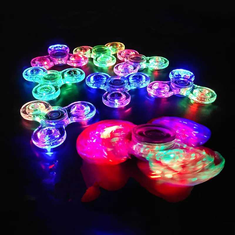 Luminous LED light Fidget Spinner Hand Top Spinners Glow in Dark Light EDC Figet Spiner Finger Stress Relief Toys Y240817
