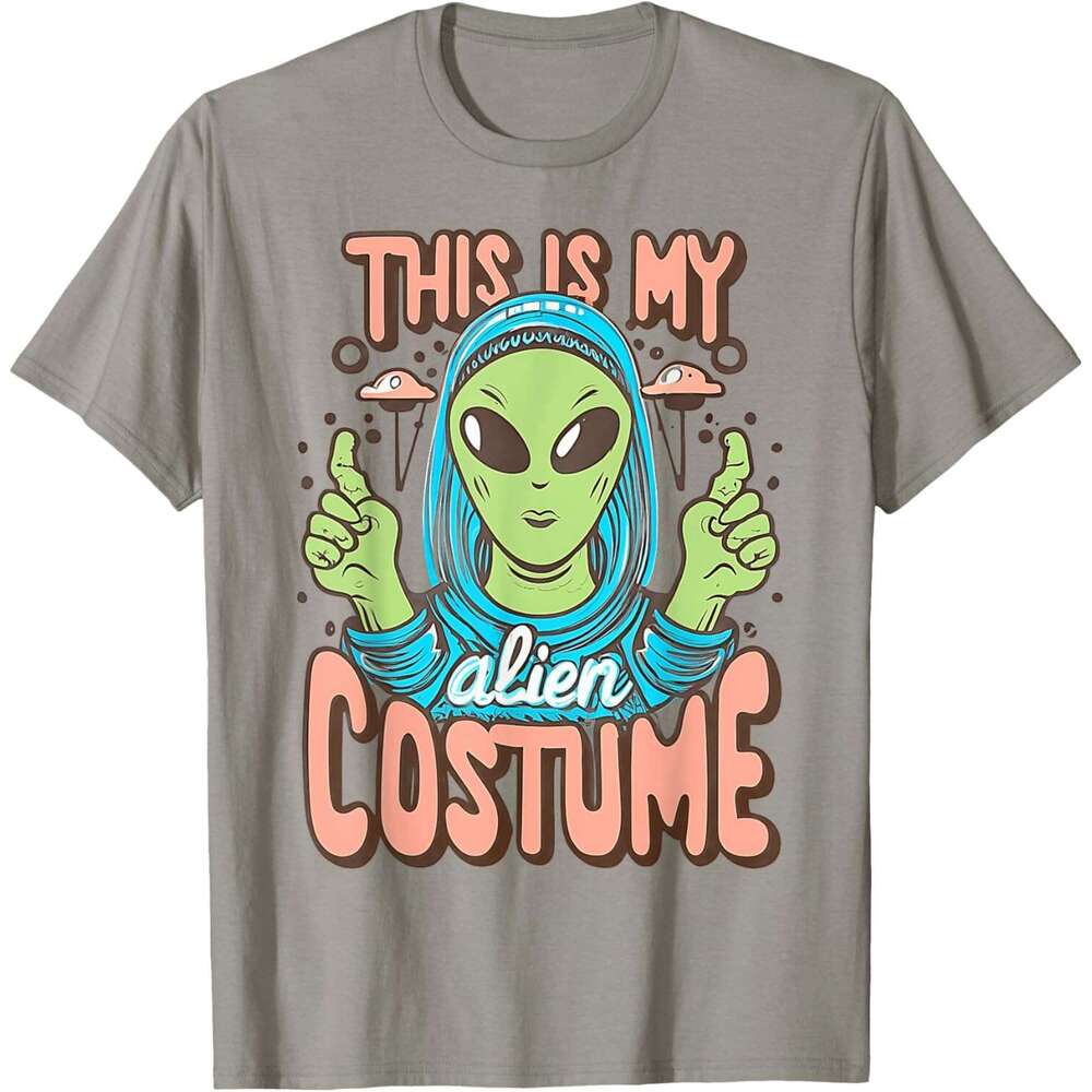 T shirt for Mens Alien Costume Halloween Party Outfit Funny Alien Head T-Shirt Shirts Tshirt Graphic Tee Casual Tops Clothes Short sleeve 2025