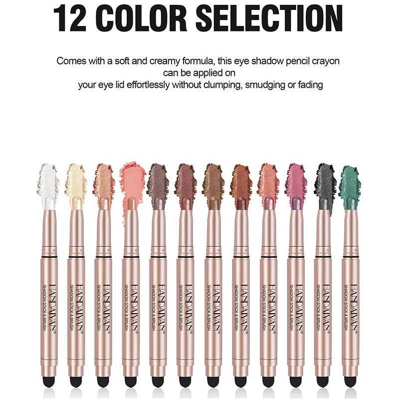 Eyeshadow Stick12 Colors Matte Professional Bright-Colored Contouring and Highlight Eyeshadow Stick Cream Eyeshadow WaterproofCI240812