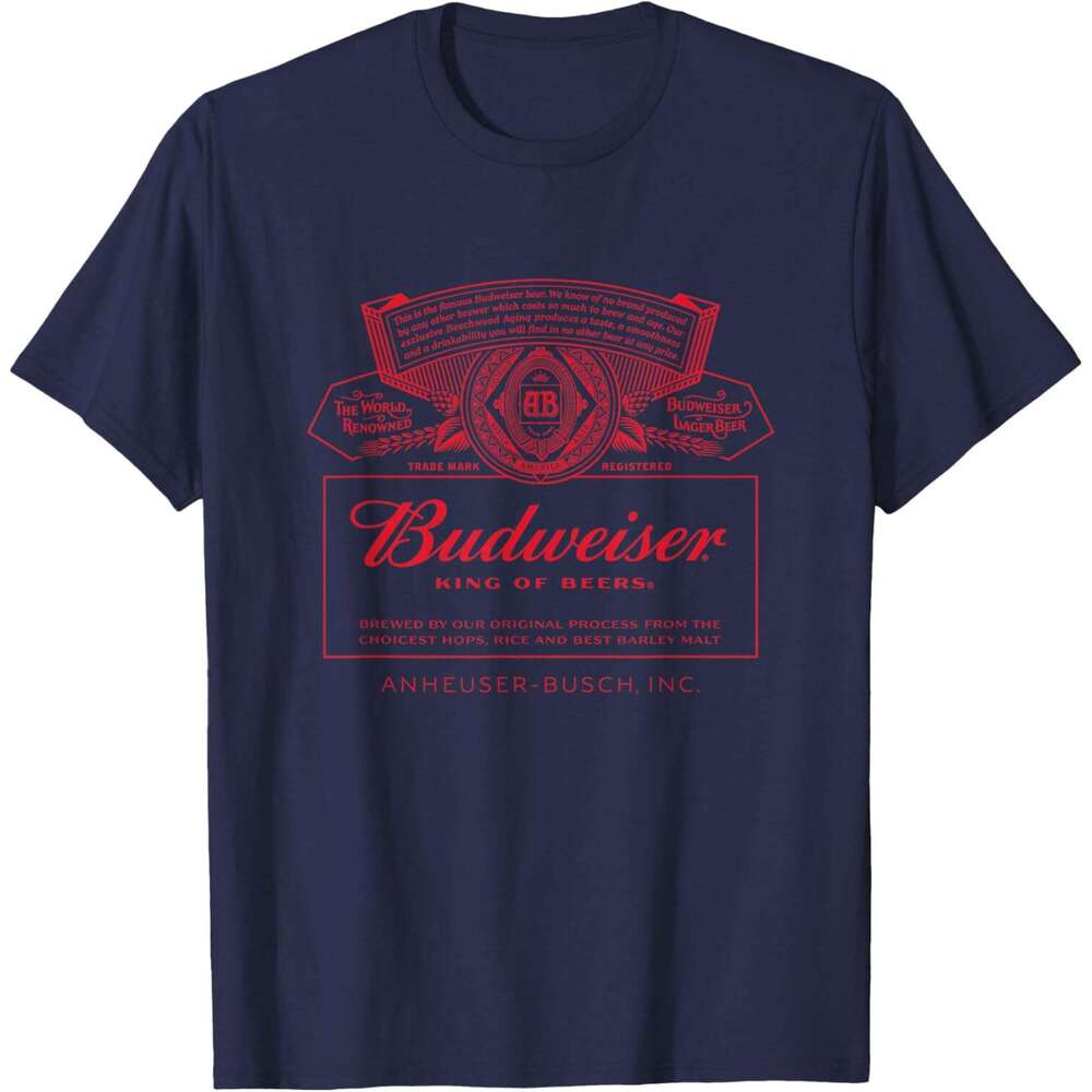 T shirt for Mens Classic Budweiser Can Label T Shirt Shirts Tshirt Graphic Tee Casual Tops Clothes Short sleeve