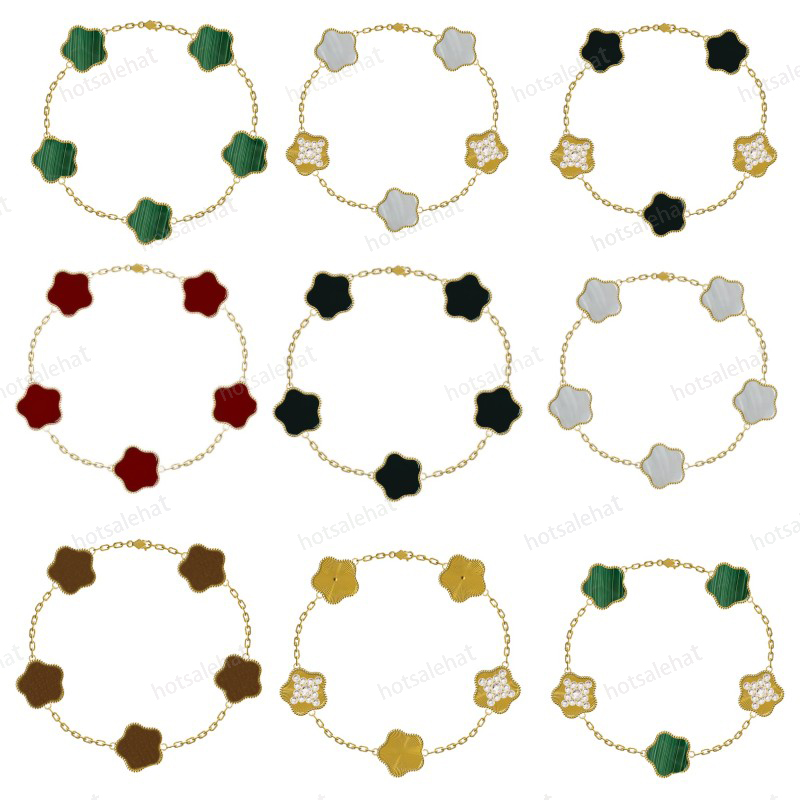 Designer bracelet women clover bracelet designer plated gold bracelets classic designer jewelry green black white lady charm bracelet fashion trendy gift mz168