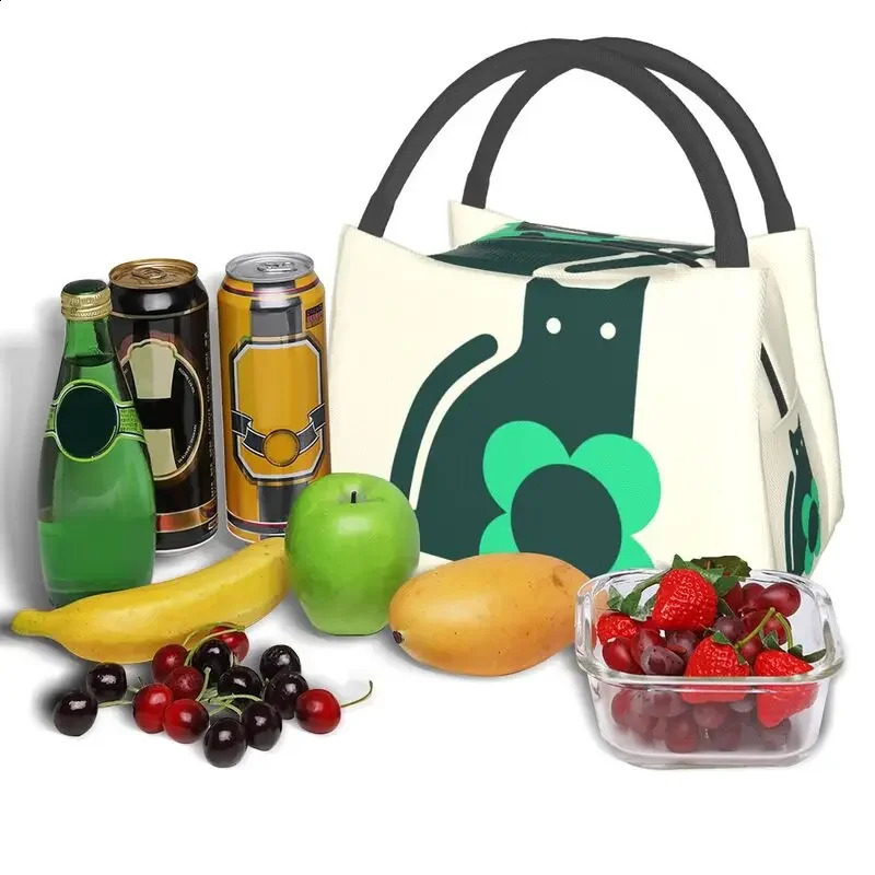 Orla Kiely Cat Insulated Tote Bag for Women Scandinavian Portable Cooler Thermal Food Lunch Box Hospital Office 240816