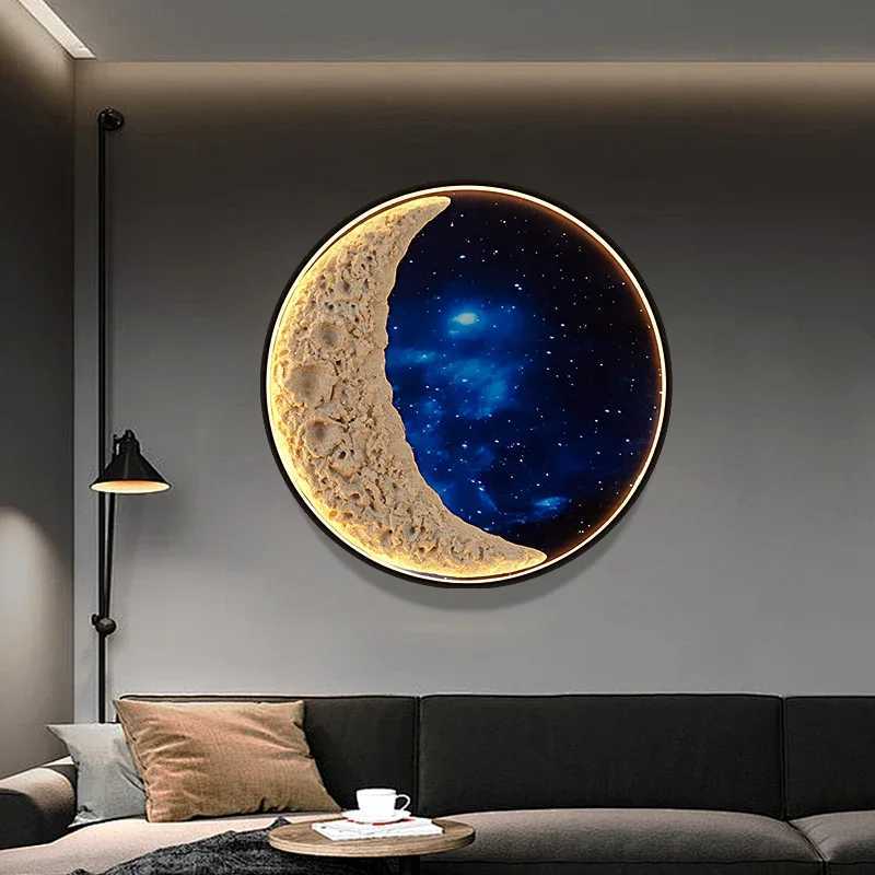 AFRA Modern Picture Wall Light Outer Space LED Mural Light 1m Diameter Living Room Childrens Room Decoration Painting W240816