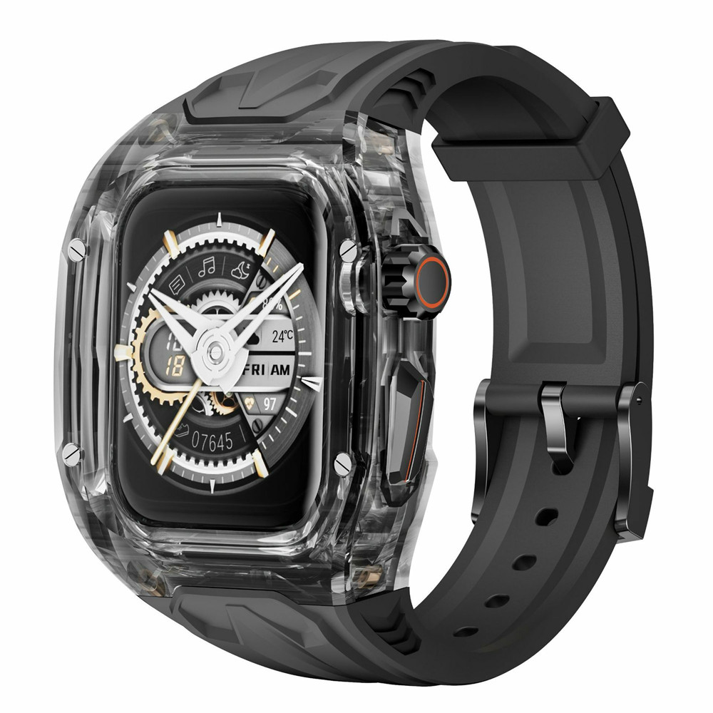 Transparent Case+TPU Strap Modification Kit for Apple Watch Ultra 2 49mm Band for IWatch Series 9 8 7 6 5 4 45mm 44mm Accessories
