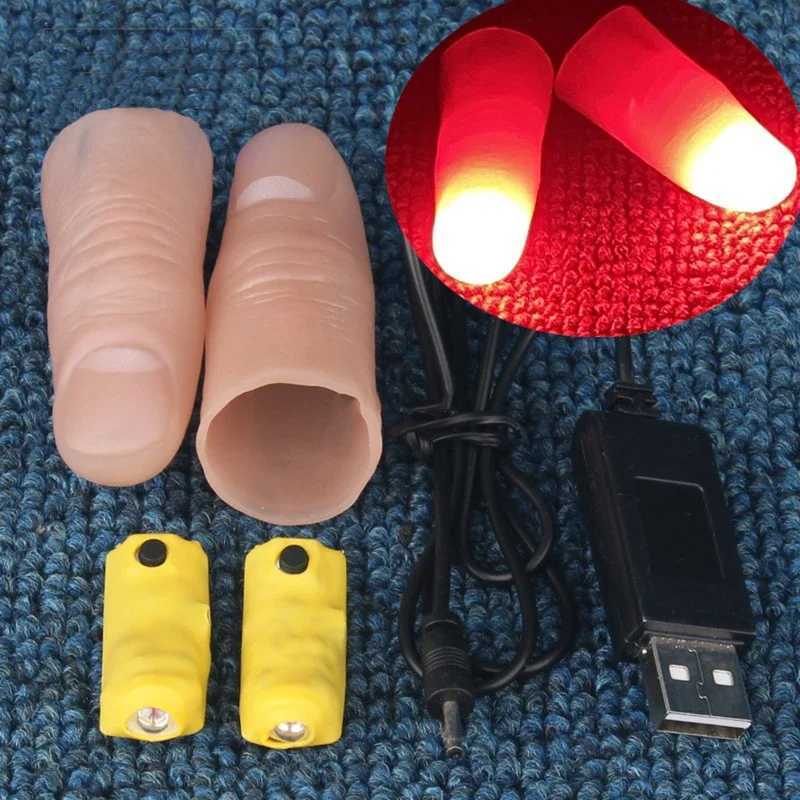 Professional Light-Pair Set (Red/Four Colors) Magic Tricks LED Thumb Tips Light Magia Props Stage Illusions Gimmicks Accessories Y240817