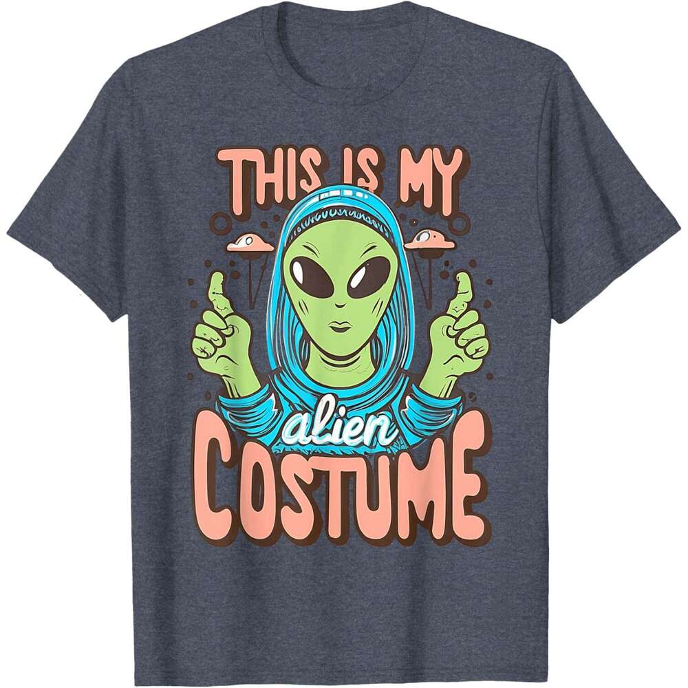 T shirt for Mens Alien Costume Halloween Party Outfit Funny Alien Head T-Shirt Shirts Tshirt Graphic Tee Casual Tops Clothes Short sleeve 2025