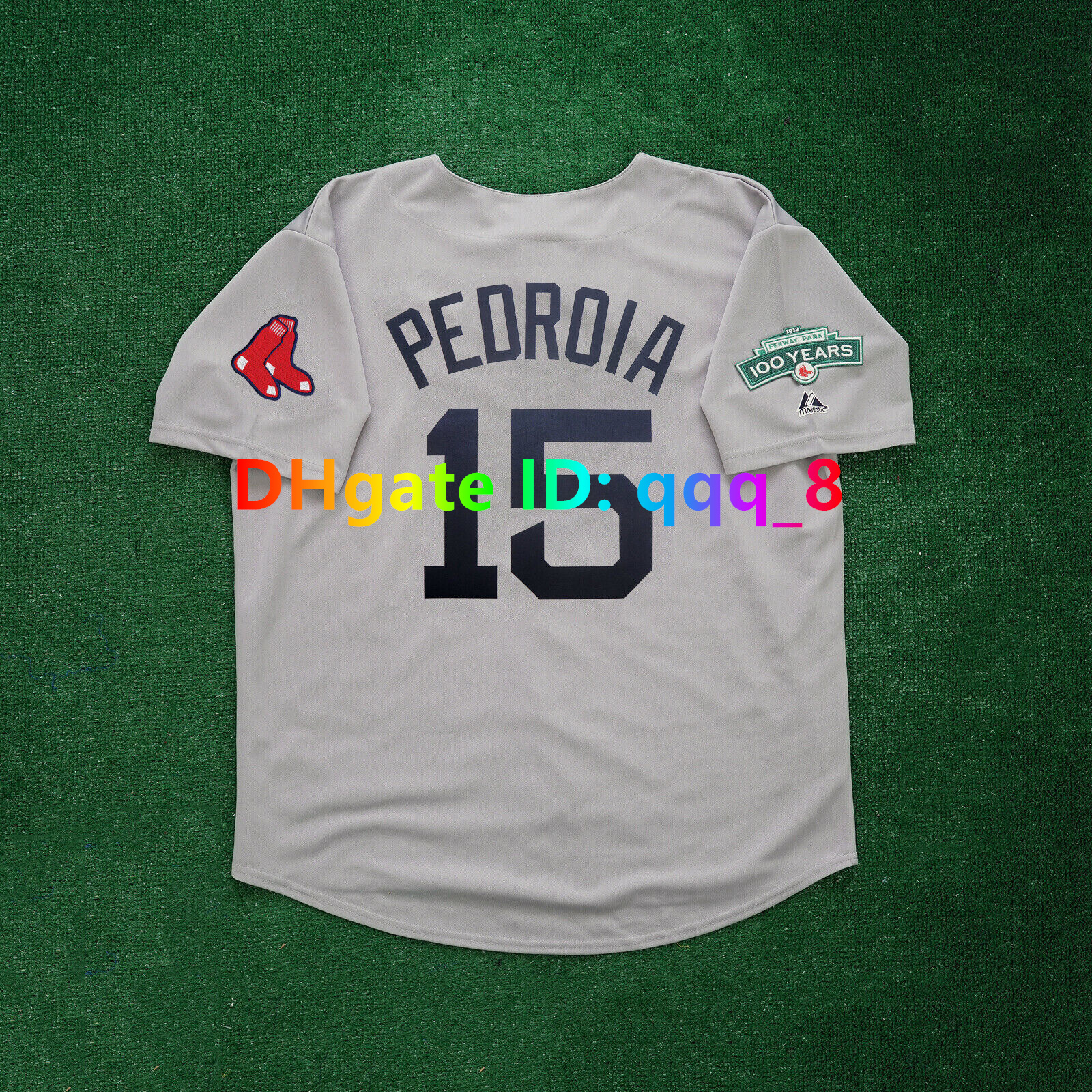 David 34 Ortiz Dustin Pedroia Josh Beckett 2012 Fenway Park 100TH Patch Red Sox Baseball Jersey Jason Varitek JD Drew Tim Wakefield Jon Lester Grey S-