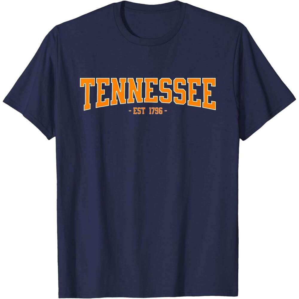 T shirt for Mens Classic TN Orange Print Retro Varsity Vintage Tennessee T-Shirt Shirts Tshirt Graphic Tee Casual Tops Clothes Short sleeve