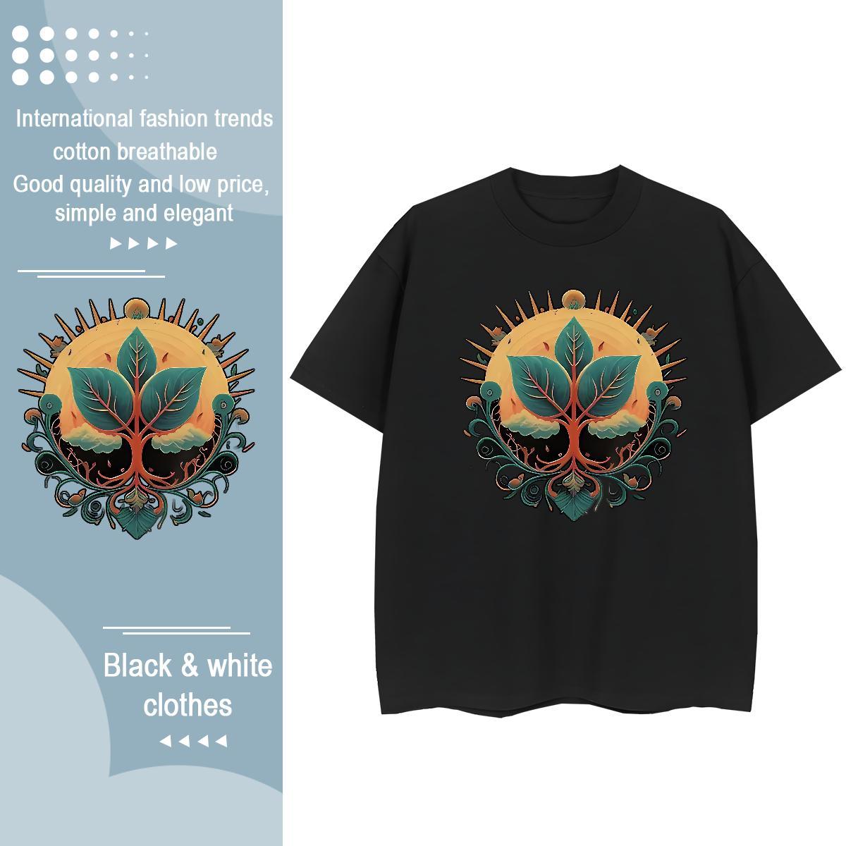 2024 Casual T Shirt For Woman Breathable Short Sleeve 230g Pure Cotton Lady T shirt Graphic tree Sports Street Wear 5A Tees Shirts