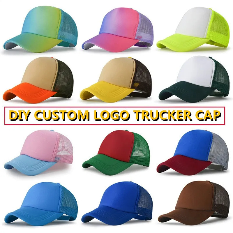 Multi color foam truck hat customized sports hip hop snap cap mens breathable baseball DIY personalized 240812