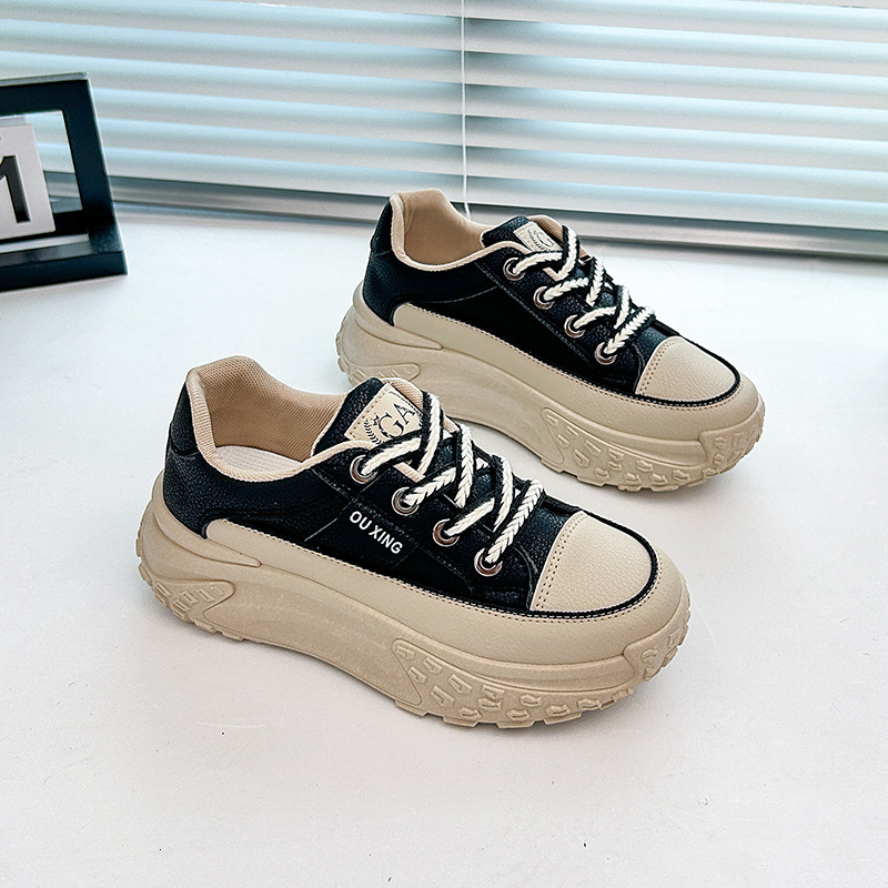 Ddmysports Instagram Korean Spring New Dad Female Student Sports Running Casual Thick Sole Elevated Shoes Y OUTDOOR