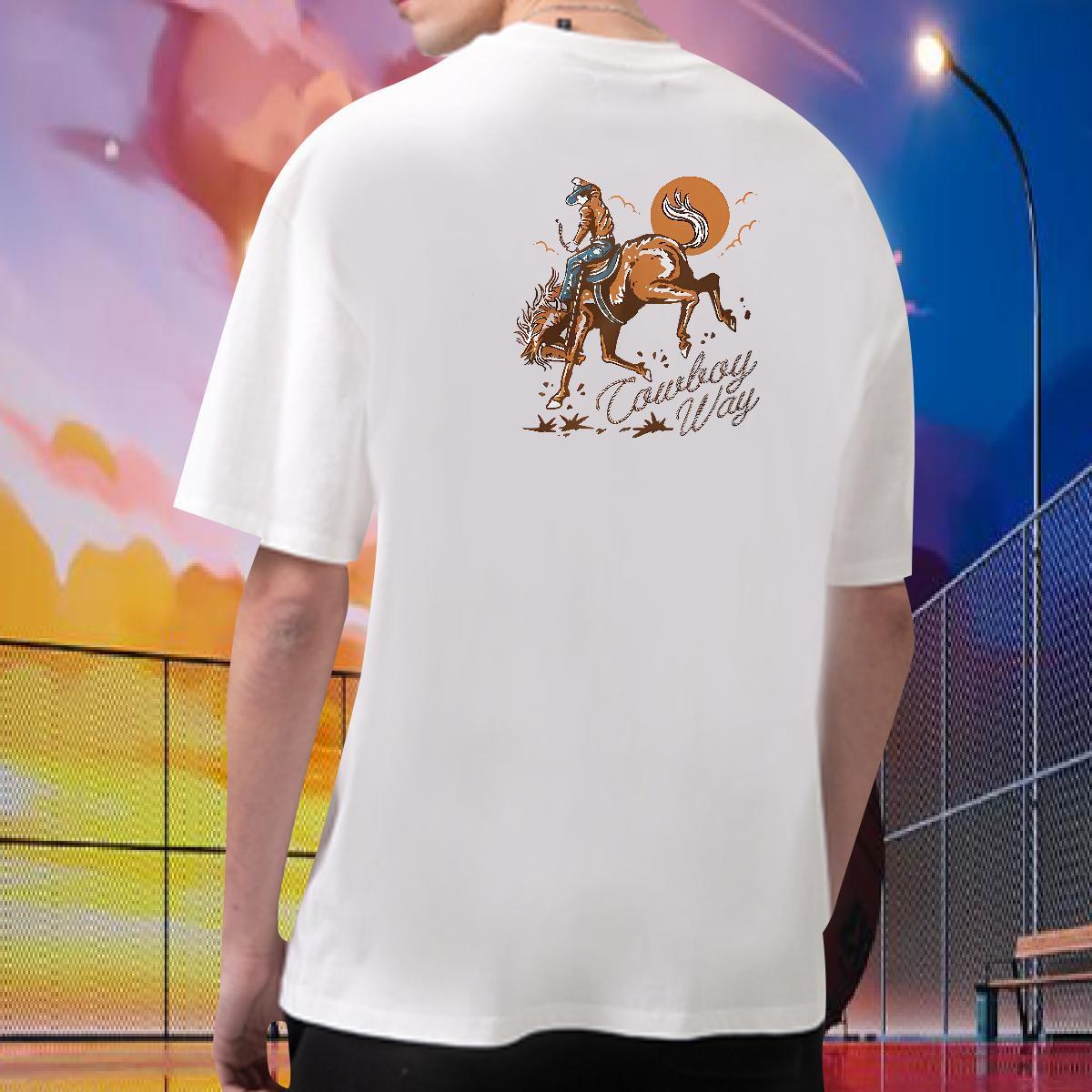 Wholesale T Shirt For Man 100% Cotton 230g person Hip Hop Cartoon Printing L-4XL Crew Neck Men Tshirts Brand Clothings