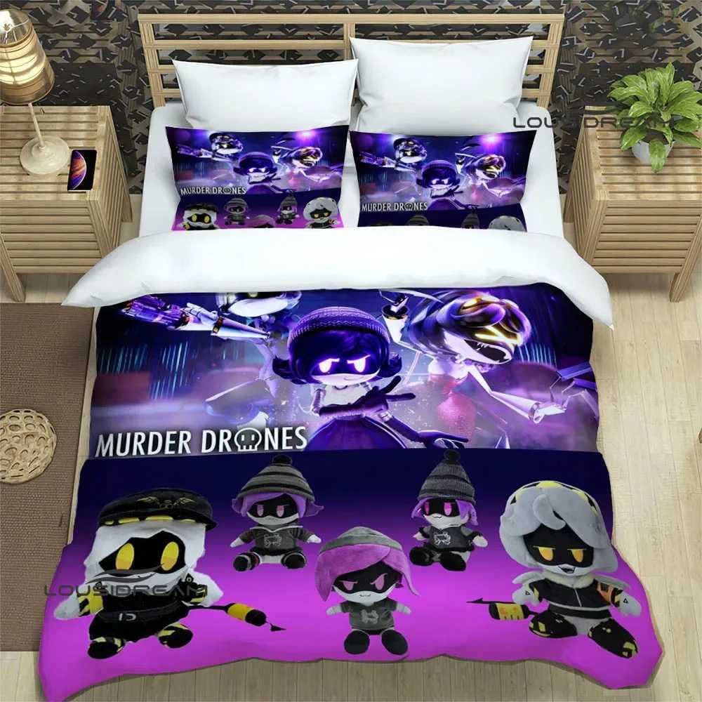 Murder-Drones Cartoon Printed Bedding Sets exquisite bed supplies set duvet cover bed comforter set bedding luxury birthday giftY240817