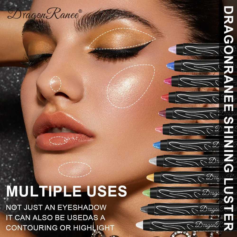 1Pc Metal Purple eye shadow Pencil Flash Silk Lining Pen Highlighter Long lasting Gold Blue Cream eye shadow Stick MakeupW241212