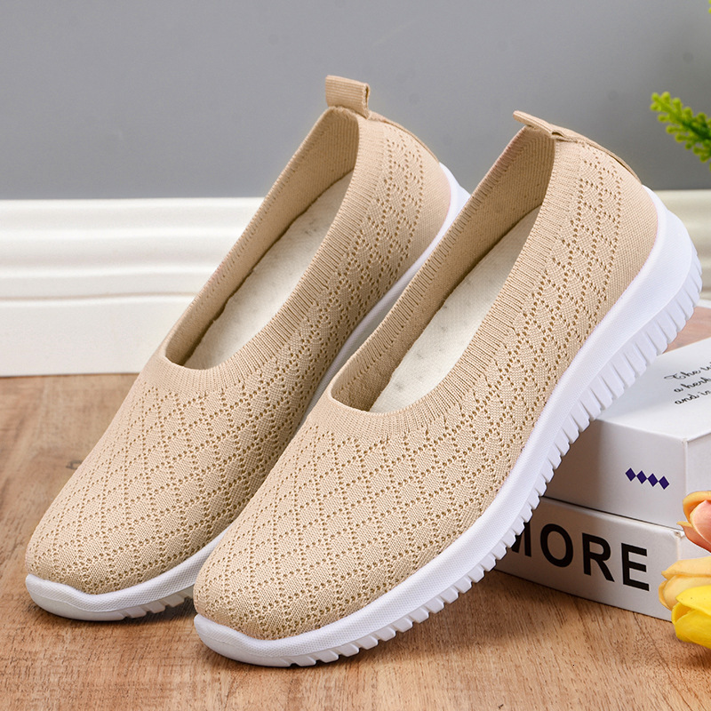 Ddmysports New Autumn Single Shoe Flat Casual Breathable Lightweight Shallow Mouth Comfortable Plus Size Women S Shoes OUTDOOR