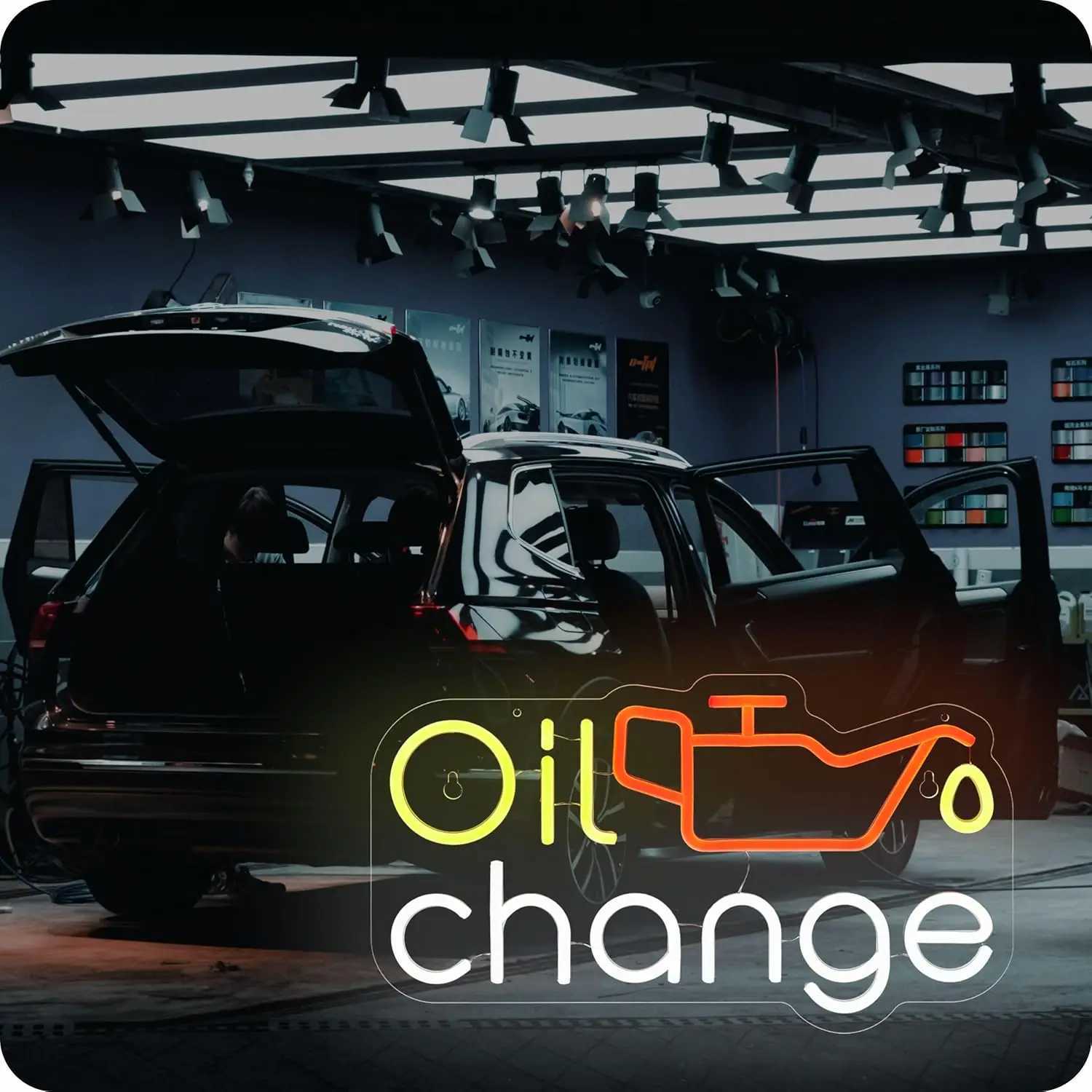 Oil change garage neon sign LED neon sign for car repair shop manhole car workshop garage home decoration B240817