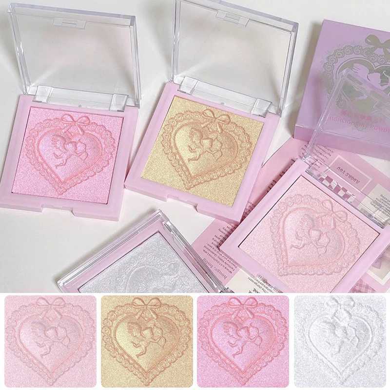 Love Angel High Gloss Powder Highlighter Makeup Palette Peach Fairy Glitter Body Bronzer Highlight Contour Illuminator Makeup Y240816