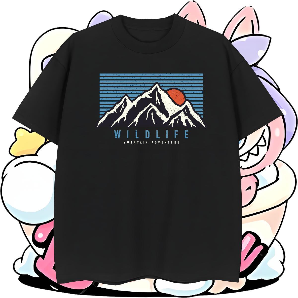 Soft Mens T Shirts 230g 100% Cotton mountains Casual Beach DIY Anime Breathable Soft Tshirts Fashion Casual Clothings