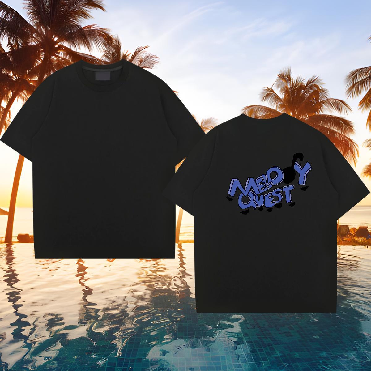 Loose Fit T-Shirts 230g Pure Cotton blue Casual Daily Wear Customized Print Round Neck Short Sleeve Men Tops Tees Brand Tops Shirt