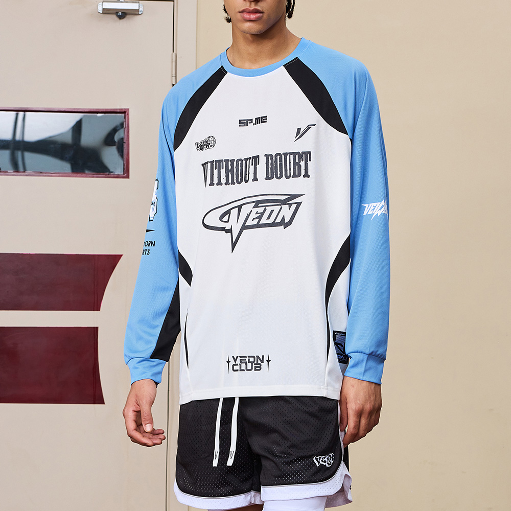 Men's Long Sleeve Graphic T-Shirt Crew Neck Moisture Wicking Quick Dry Breathable Basketball Training Jersey Outdoor Daily Clothing
