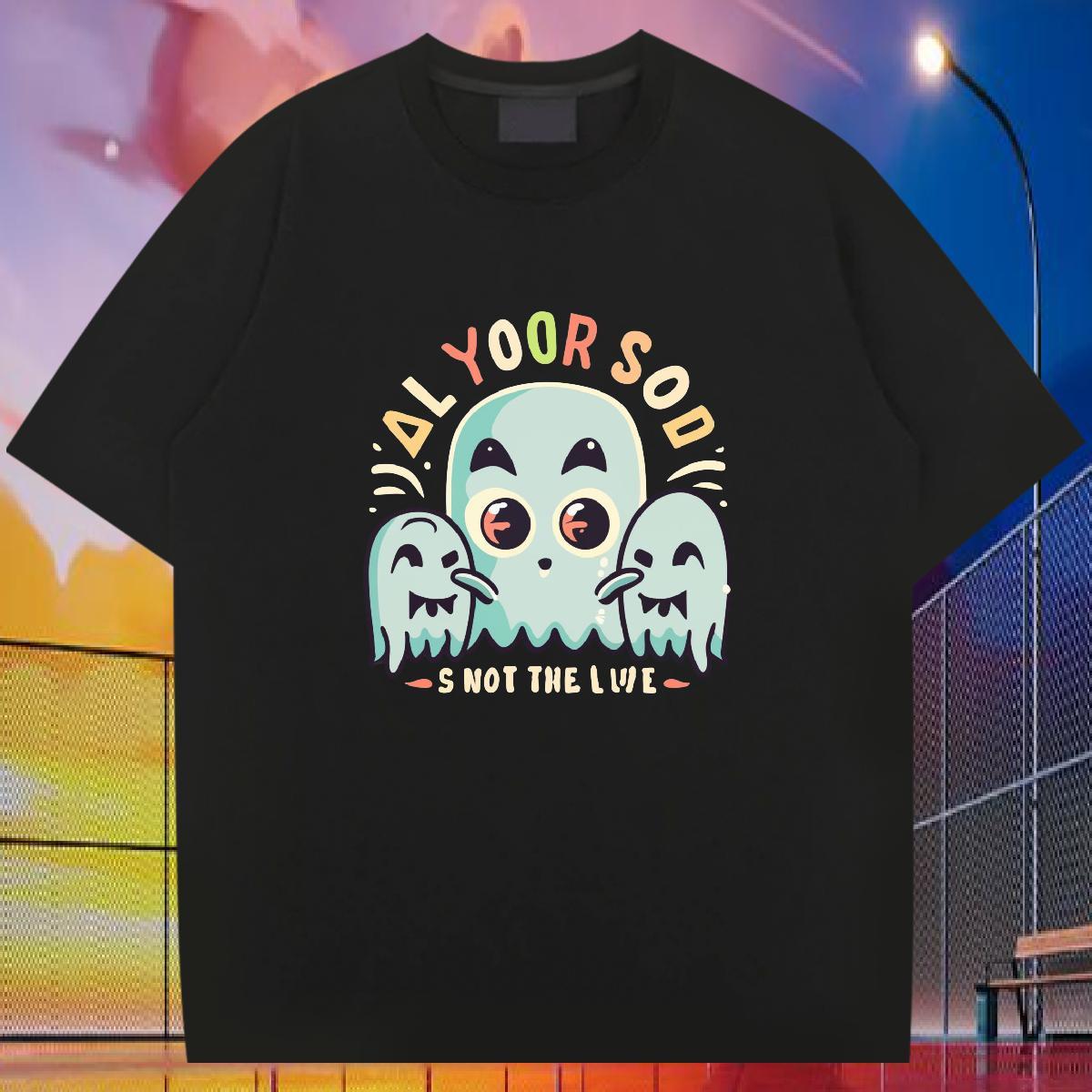 Classic T shirt 230g Pure Cotton skull Daily Wear DIY Logo Oversized Short Sleeve O-Neck Men Tees Wholesale Tops