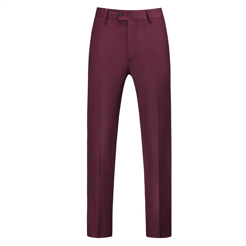 Fashion Mens Leisure Casual Boutique Solid Color Business Groom Wedding Pants Trousers w240816