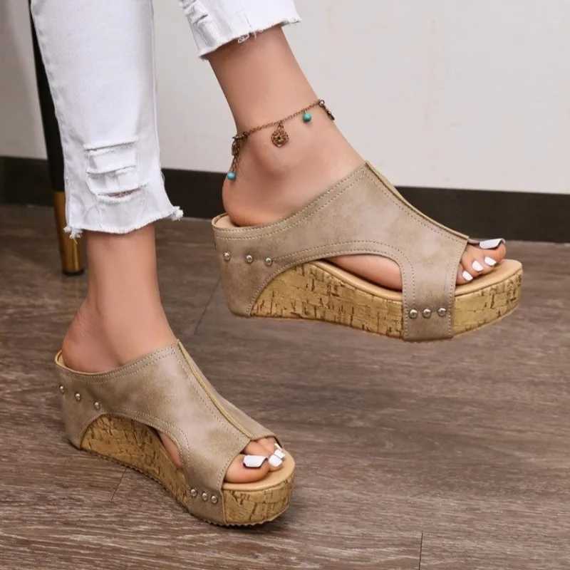 Women Slippers Roman Open Toe Platform Sandals Women Summer Retro Peep Toe Wedges Casual Slippers Slides Women Womens Shoes W250704