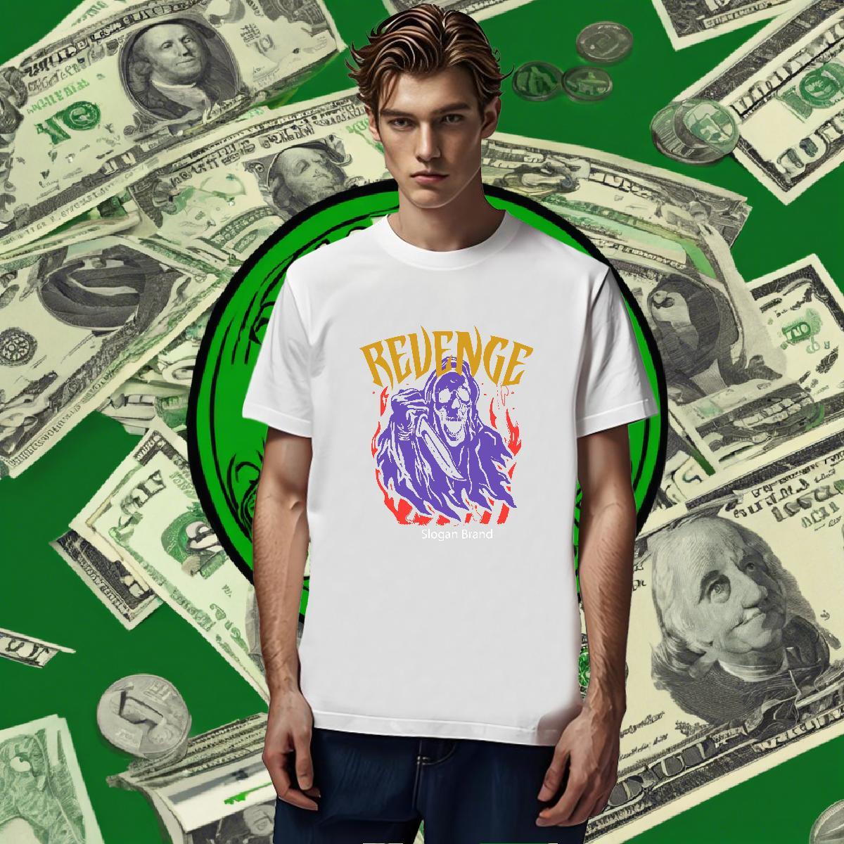 Wholesale Mens T Shirts 230g Cotton skull Outdoor Plus Size Cartoon Breathable Tshirts DIY Customized Tops