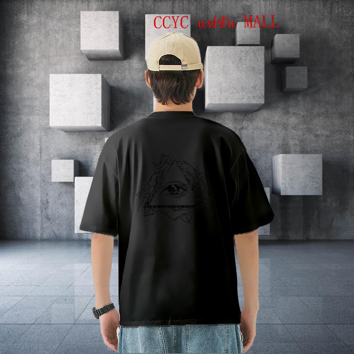 Comfortable T shirt 100% Cotton 230g eye of the devil High Street Hip Hop Anime Print Breathable Crew Neck Mens Tshirts Fashion Designer Tops Shirt