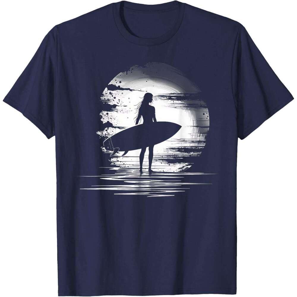T shirt for Mens Surfing Surfboard Beach Ocean Sunset Girl Gift Graphic Tees T-Shirt Shirts Tshirt Casual Tops Clothes Short sleeve