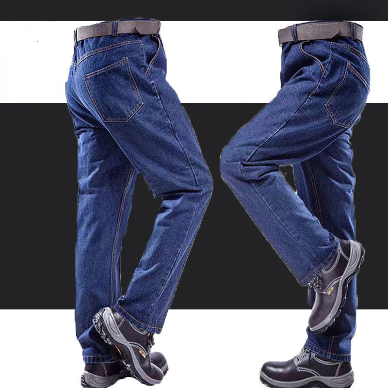 Mens clothing mens pants wearresistant and scalp resistant thick cotton work clothes denim multiple pockets 240816